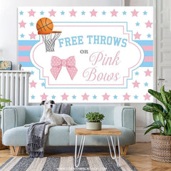 Lofaris Free Throws Or Pink Bows Stars Baby Shower Backdrop