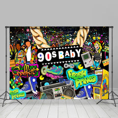 Lofaris Fresh Prince 90s Color Graffiti Wall Backdrop For Party