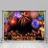 Lofaris UK Full Spark Night Fiesta Happy New Year Holiday Backdrop