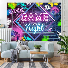 Lofaris Game Night Graffiti Light Colorful Birthday Backdrop