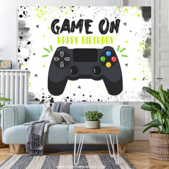 Lofaris Game On Playing Theme Party Happy Birthday Backdrop