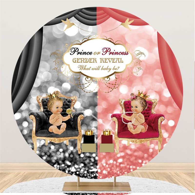 Lofaris Gendar Reveal Baby Shower Round Backdrop for Party