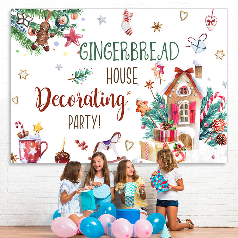 Lofaris Gingerbread House Decorating Party Christmas Backdrop