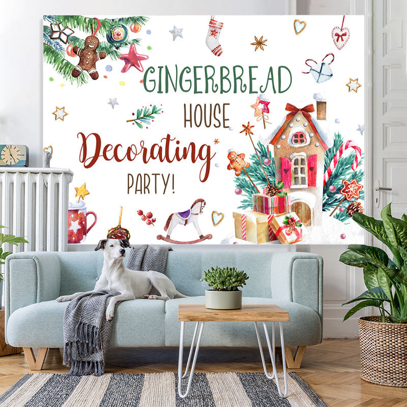 Lofaris Gingerbread House Decorating Party Christmas Backdrop