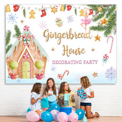 Lofaris Gingerbread House Winter Snowflake Decorating Party Backdrop