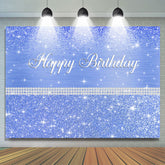 Lofaris Glitter And Bule Dots Pearl Happy Birthday Backdrop