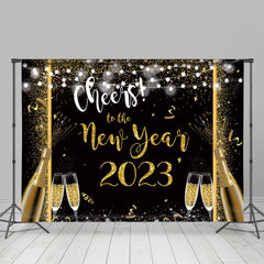 Lofaris UK Glitter And Golden Cheers To New Year 2023 Backdrop