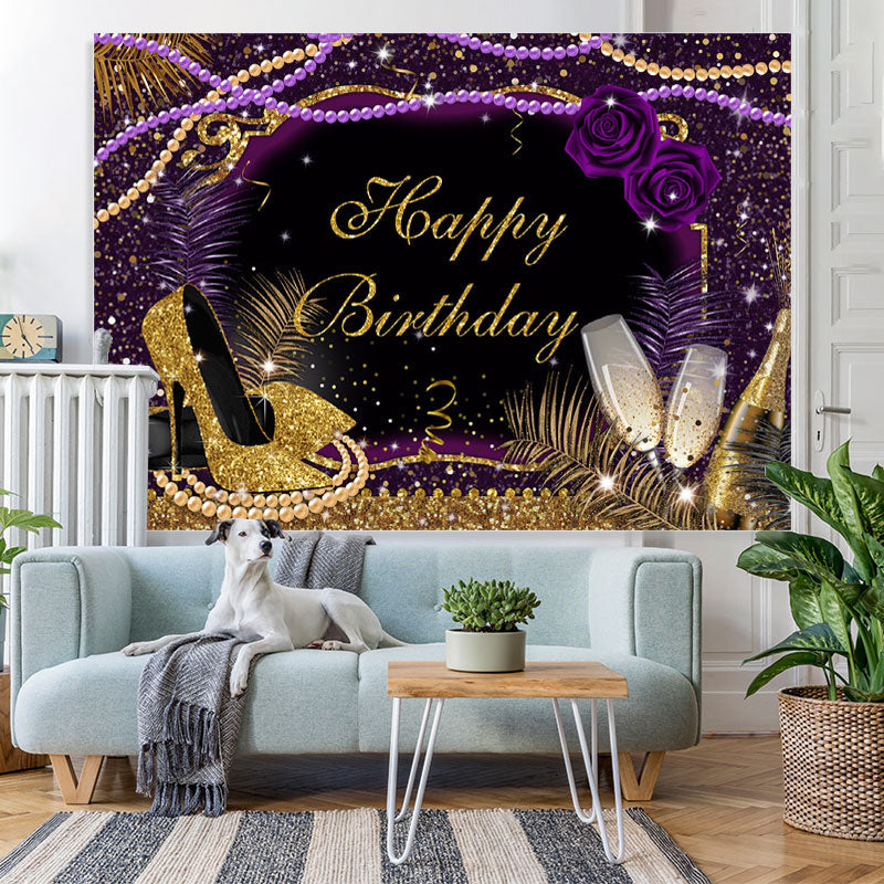 Lofaris Glitter And Gorgeous Happy Birthday Backdrop For Woman