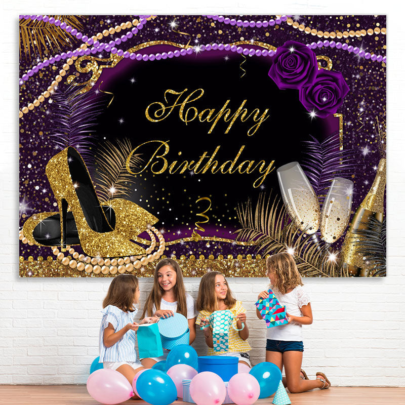 Lofaris Glitter And Gorgeous Happy Birthday Backdrop For Woman