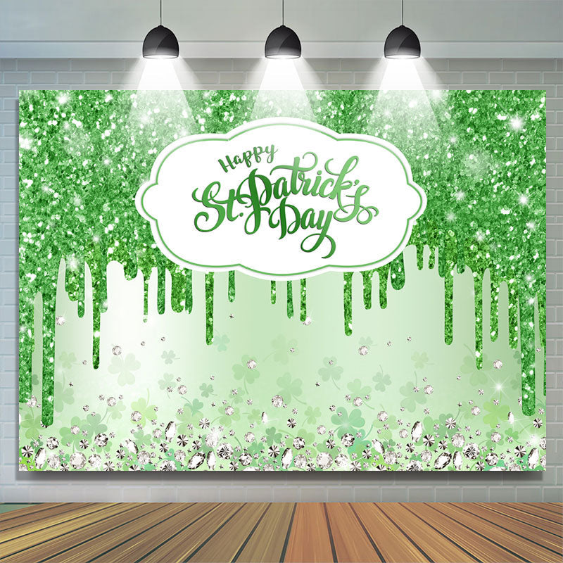 Lofaris Glitter And Green Water Happy St. Patrick’s Day Backdrop