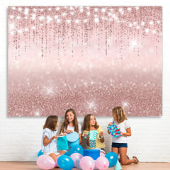 Lofaris Glitter And Pink Simple Theme Happy Birthday Backdrop
