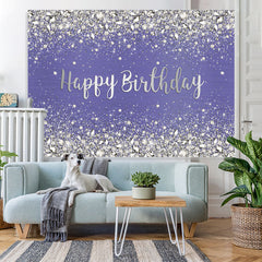 Lofaris Glitter And Purple Bokeh Simple Happy Birthday Backdrop