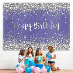 Lofaris Glitter And Purple Bokeh Simple Happy Birthday Backdrop