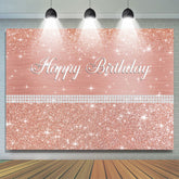 Lofaris Glitter And Rose Golden Pearl Happy Birthday Backdrop