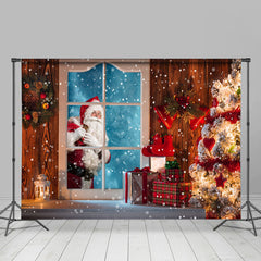 Lofaris Glitter And Warm House Santa Claus Outside Window