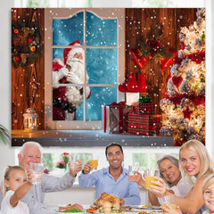 Lofaris Glitter And Warm House Santa Claus Outside Window