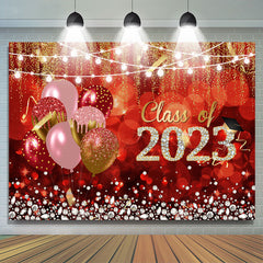 Lofaris Glitter Balloon Lights Bokeh Class Of 2023 Backdrop