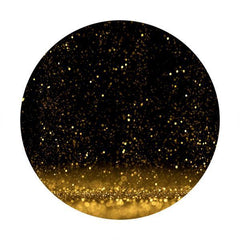 Lofaris Glitter Black Round Happy Birthday Backdrop For Party