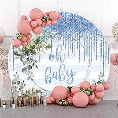 Twinkle Themed Pink Girl Baby Shower Round Backdrop