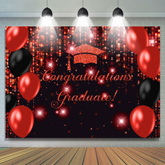 Lofaris Glitter Bokeh Balloon Congratulation Grad Backdrop
