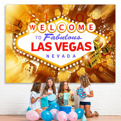 Lofaris Glitter Bokeh Gloden Dices Happy Birthday Backdrop