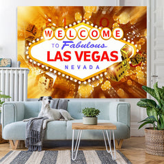 Lofaris Glitter Bokeh Gloden Dices Happy Birthday Backdrop