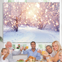 Lofaris Glitter Bokeh Winter Sunlights In The Forest Backdrop