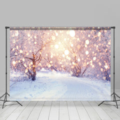 Lofaris Glitter Bokeh Winter Sunlights In The Forest Backdrop