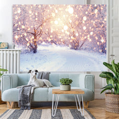 Lofaris Glitter Bokeh Winter Sunlights In The Forest Backdrop