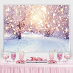 Lofaris Glitter Bokeh Winter Sunlights In The Forest Backdrop