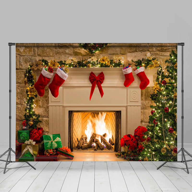 Lofaris Glitter Bright Christmas Tree And Closet Backdorps