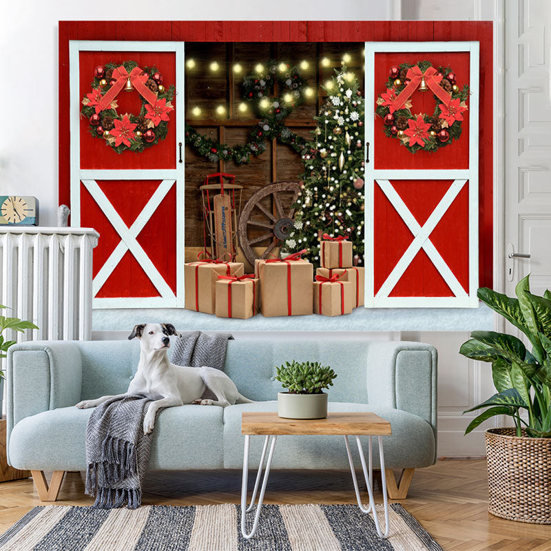 Lofaris Glitter Christmas Tree Backdrop for Party