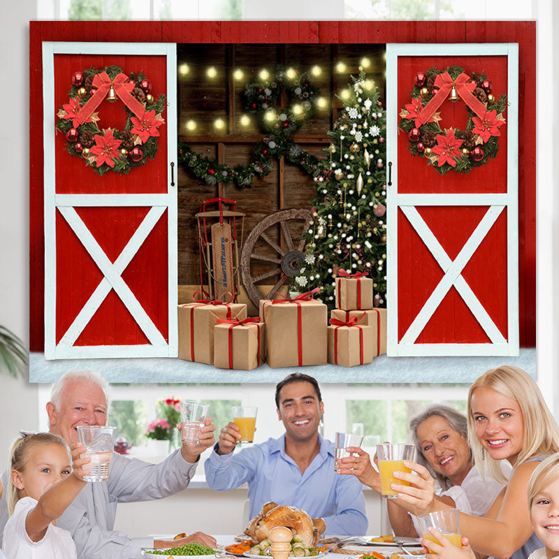 Lofaris Glitter Christmas Tree Backdrop for Party