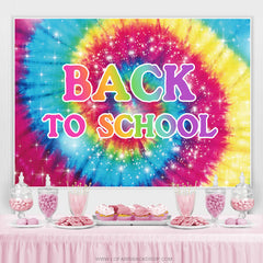 Lofaris Glitter Colorful Rainbow Theme Back To School Backdrop