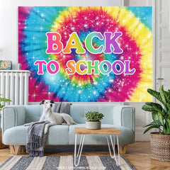 Lofaris Glitter Colorful Rainbow Theme Back To School Backdrop