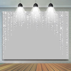 Lofaris Glitter Diamonds Pure Grey Backdrop For Birthday Party