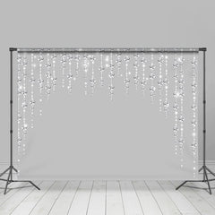 Lofaris Glitter Diamonds Pure Grey Backdrop For Birthday Party