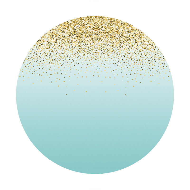 Lofaris Glitter Dots And Blue Themed Round Birthday Backdrop