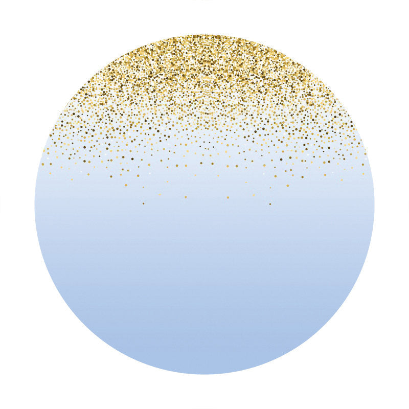 Lofaris Glitter Dots And Dark Blue Circle Birthday Backdrop