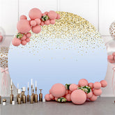 Lofaris Glitter Dots And Dark Blue Circle Birthday Backdrop