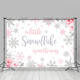 Lofaris Glitter Floral Little Snowflake In On The Way Backdrop