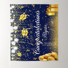 Lofaris Glitter Gloden Balloon Class Of 2022 Graduare Backdrop