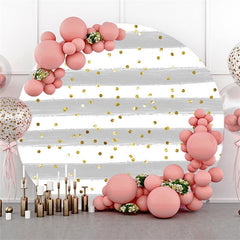 Pink Floral And Sleepy Elephant Round Baby Shower Backdrop