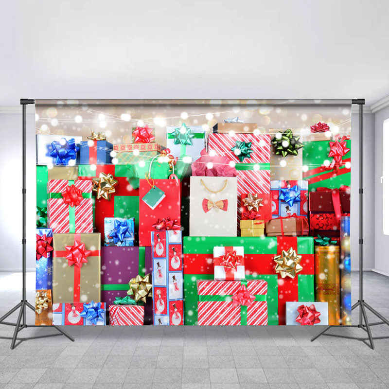 Lofaris Glitter Holiday Gifts Christmas Backdrop For Party
