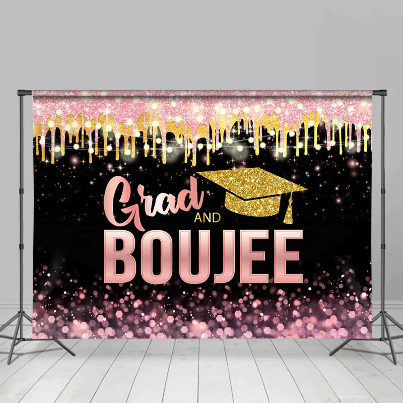 Lofaris Glitter Hot Pink Bokeh Grad And Boujee Backdrop