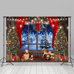 Lofaris Glitter Light And Tree Christmas Backdrop for Winter