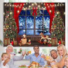 Lofaris Glitter Light And Tree Christmas Backdrop for Winter