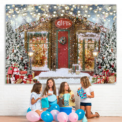 Lofaris Glitter Light Christmas Tree Gift Snow Winter Backdrop