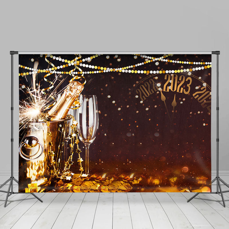 Lofaris UK Glitter Lighting Champagne Happy New Year Backdrop