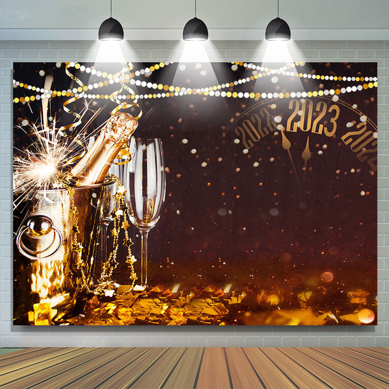 Lofaris UK Glitter Lighting Champagne Happy New Year Backdrop